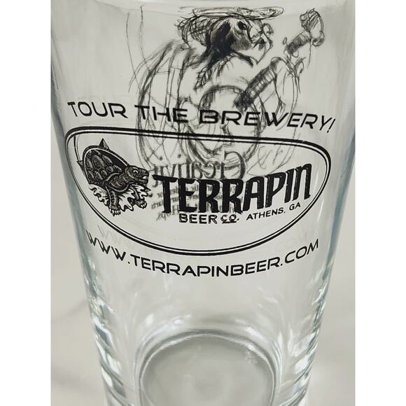 Terrapin Hopzilla Ale Pint Beer Clear Glass Tumbler 16oz Brewery 5 3/4" x2 - Picture 3 of 15